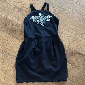 Janie and Jack black cotton scalloped dress size8